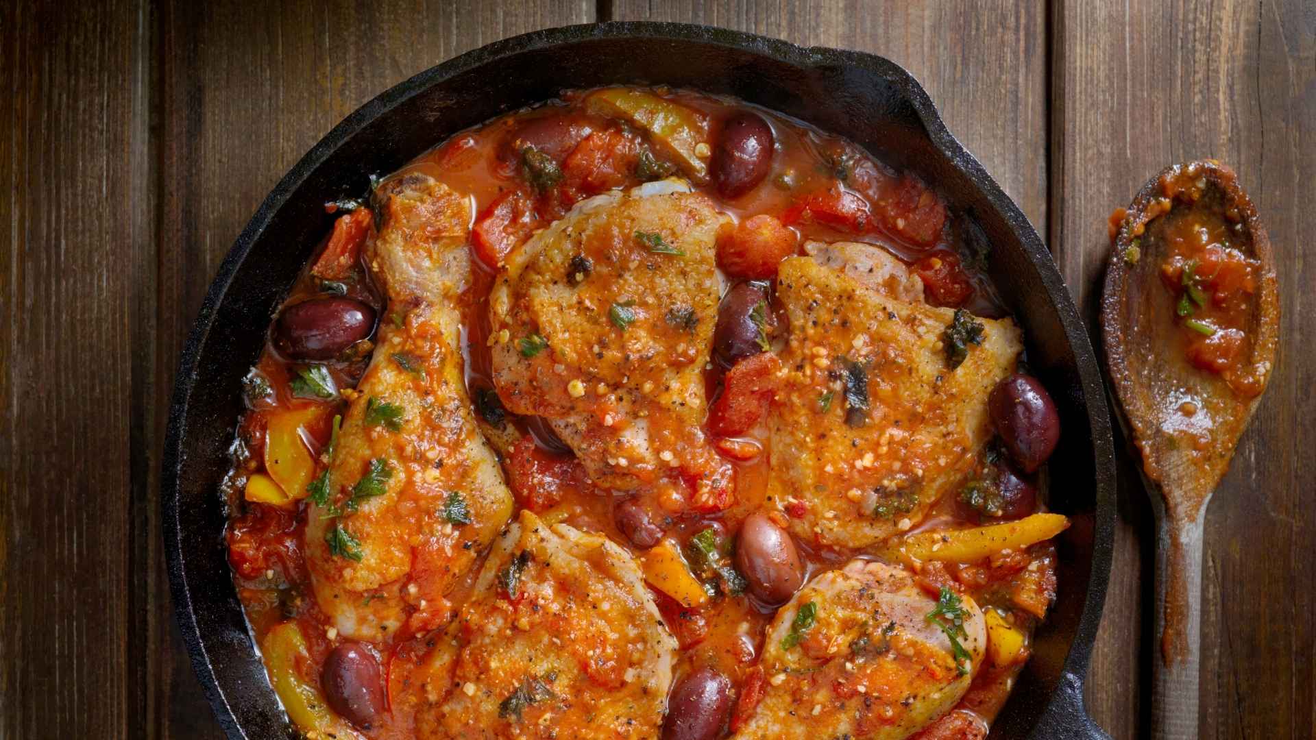 Poulet cacciatore et pâtes fraîches